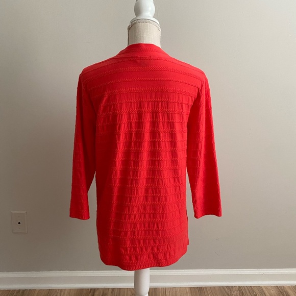 Lands’ End Braided Striped Top Pink - Picture 5 of 8